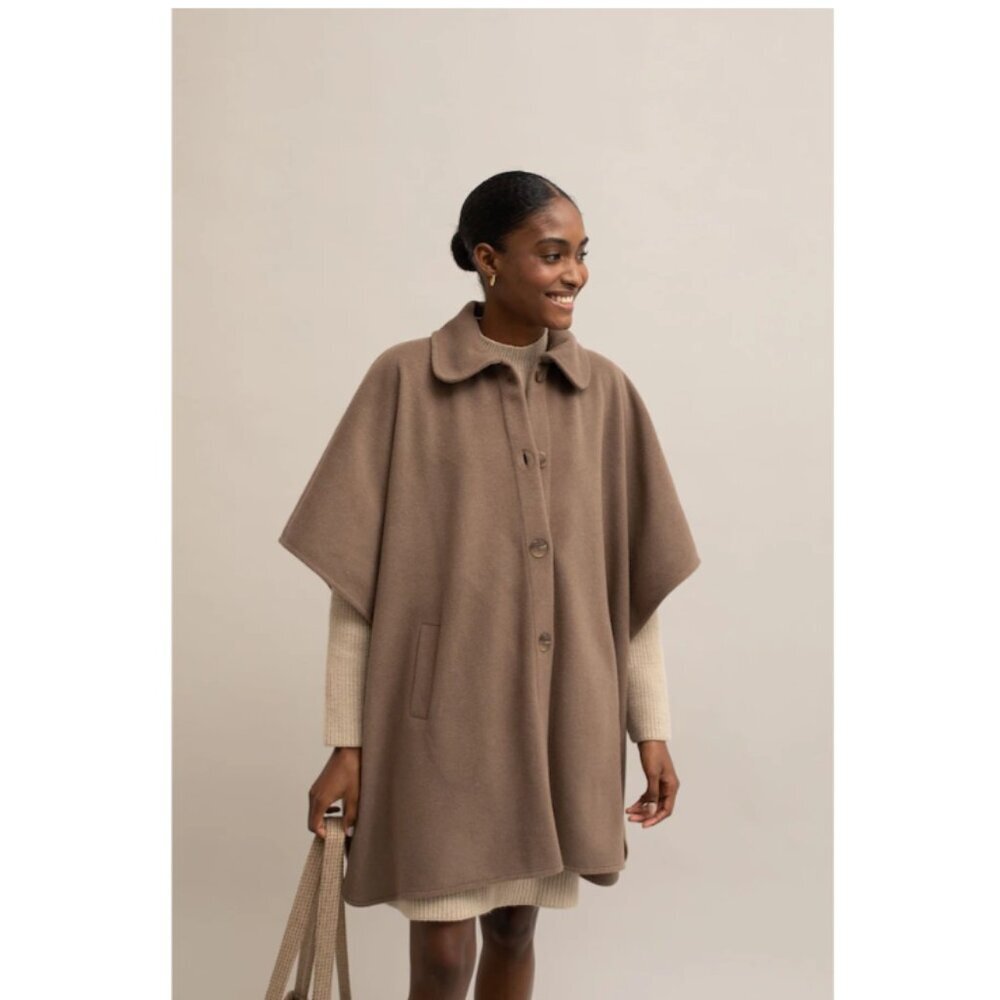 NWT Mus & BomBon Saja Cape Brown Check Plaid (Cuadros Marrón) | Made in Spain - Picture 6 of 15